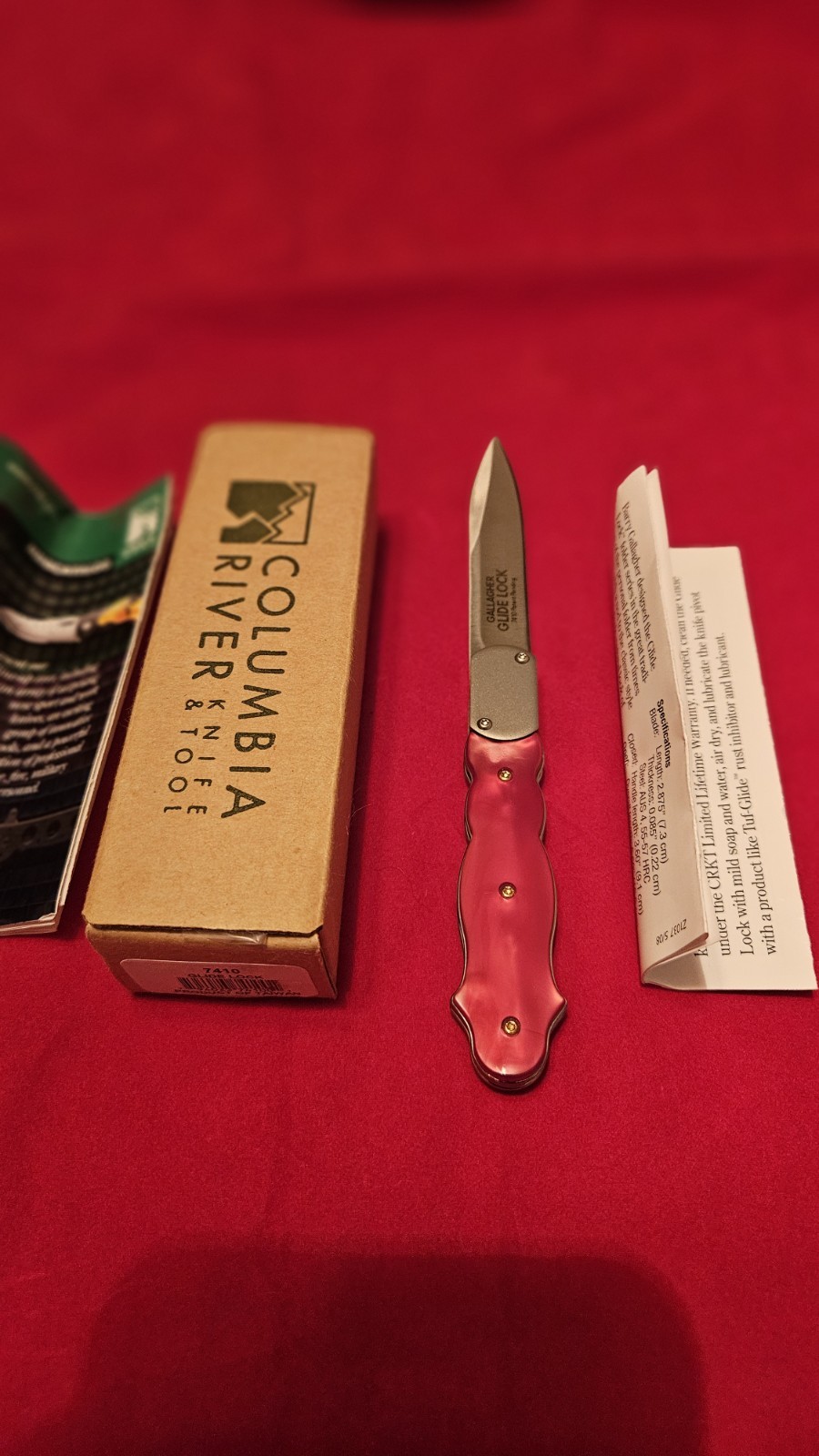 RARE CRKT 7410 Glidelock Nice Folding Knife Gallagher Never Used Collector