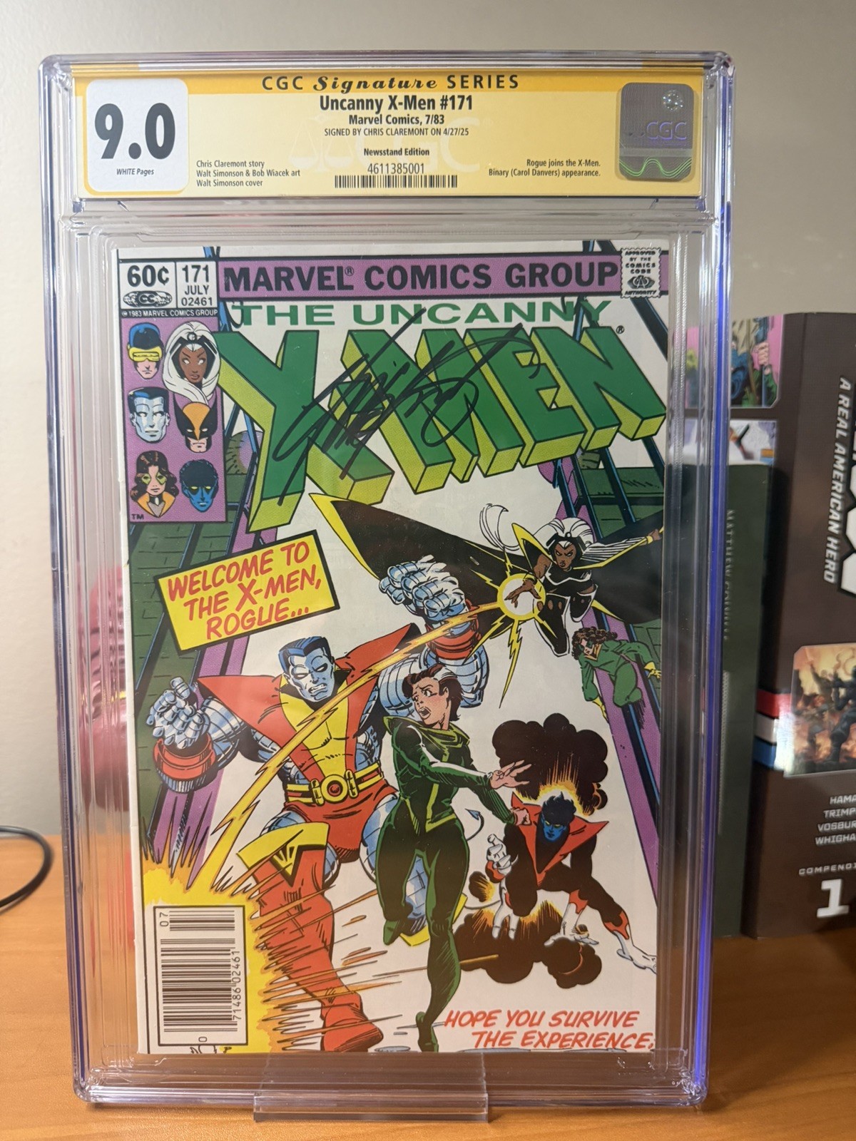 CGC 9.0 Uncanny X-Men #171 (1983) SIGNED Chris Claremont Marvel Comics