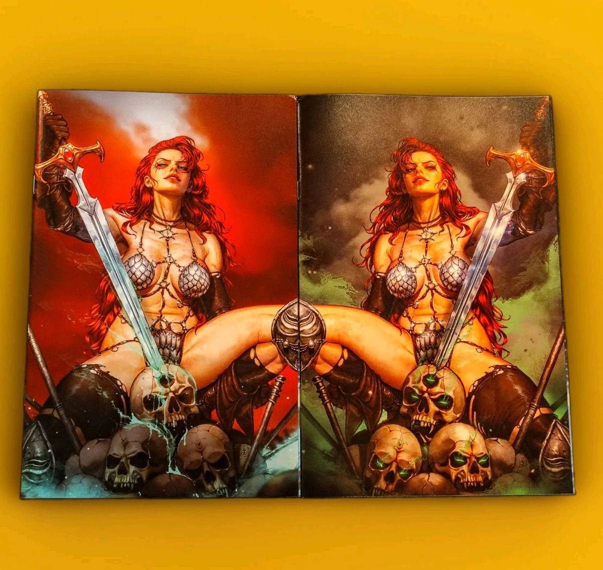 Altered States Warlord #1 KyuYong Eom Red Sonja Ruby & Emerald Virgin Variant VF