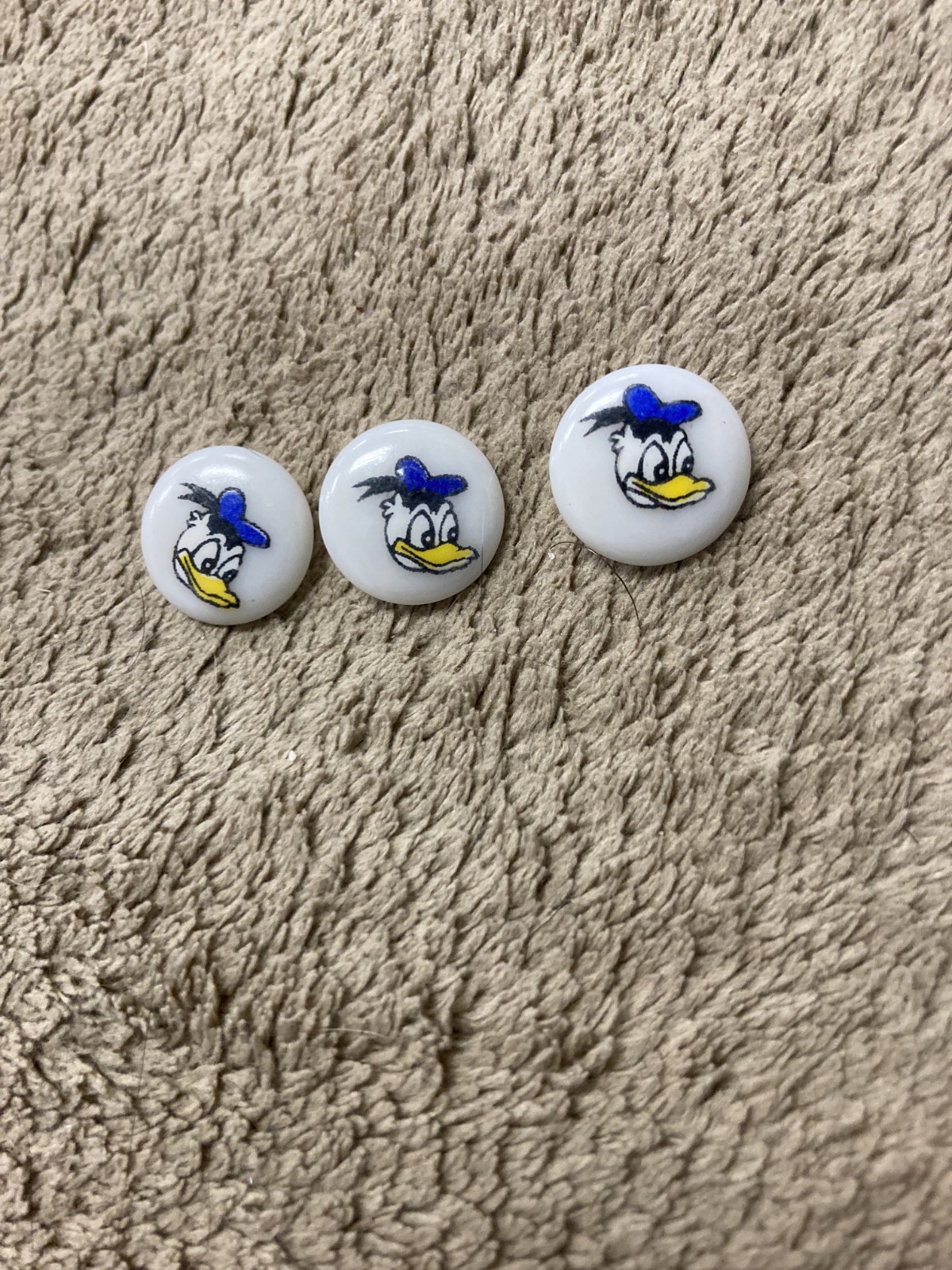 Disney Vintage Donald Duck buttons 3 in a set