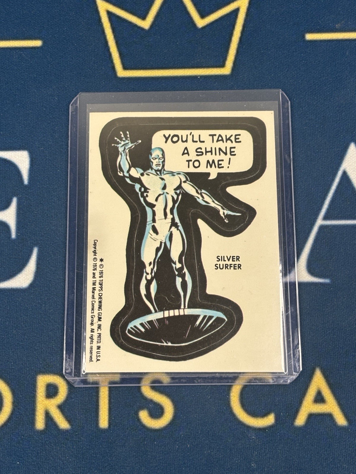 1976 Topps Marvel Silver Surfer Vintage Sticker Card You\'ll Take A Shine To Me