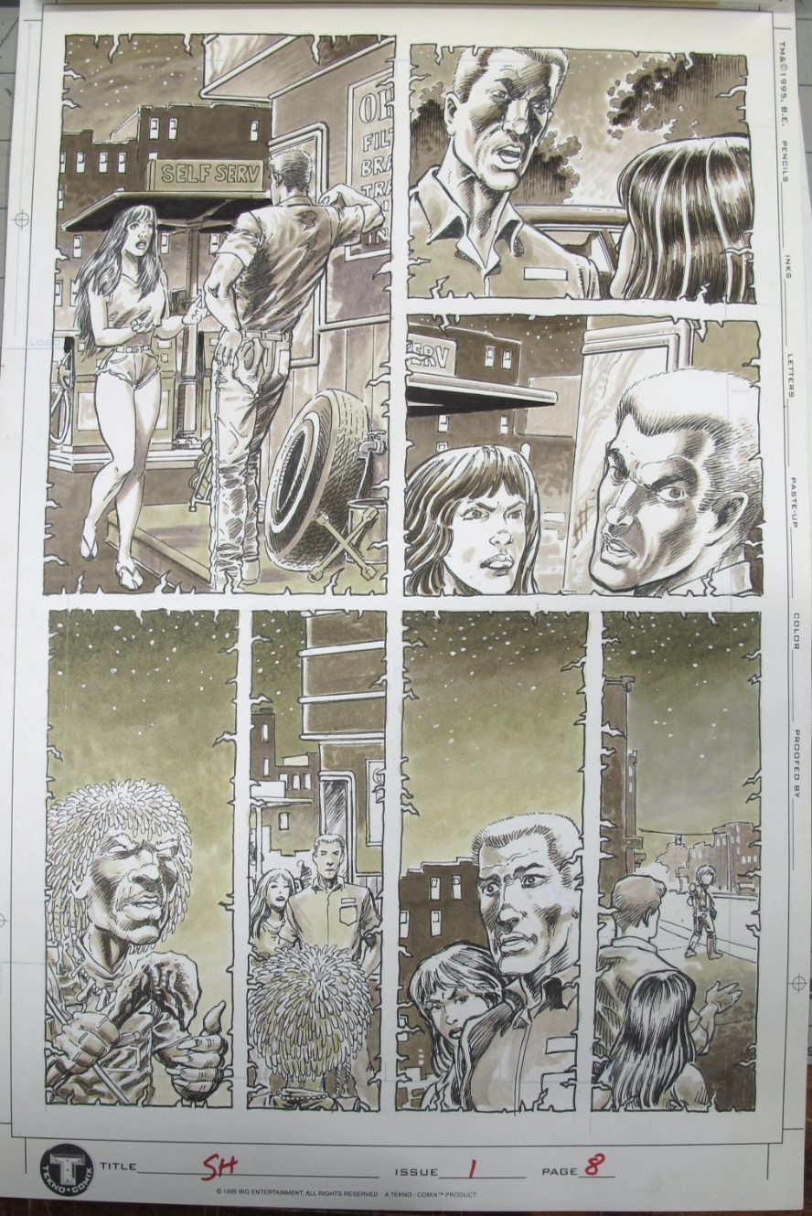 vtg 1990s original comic art - Shadow House The Revenant Pat Broderick #1 pg 8
