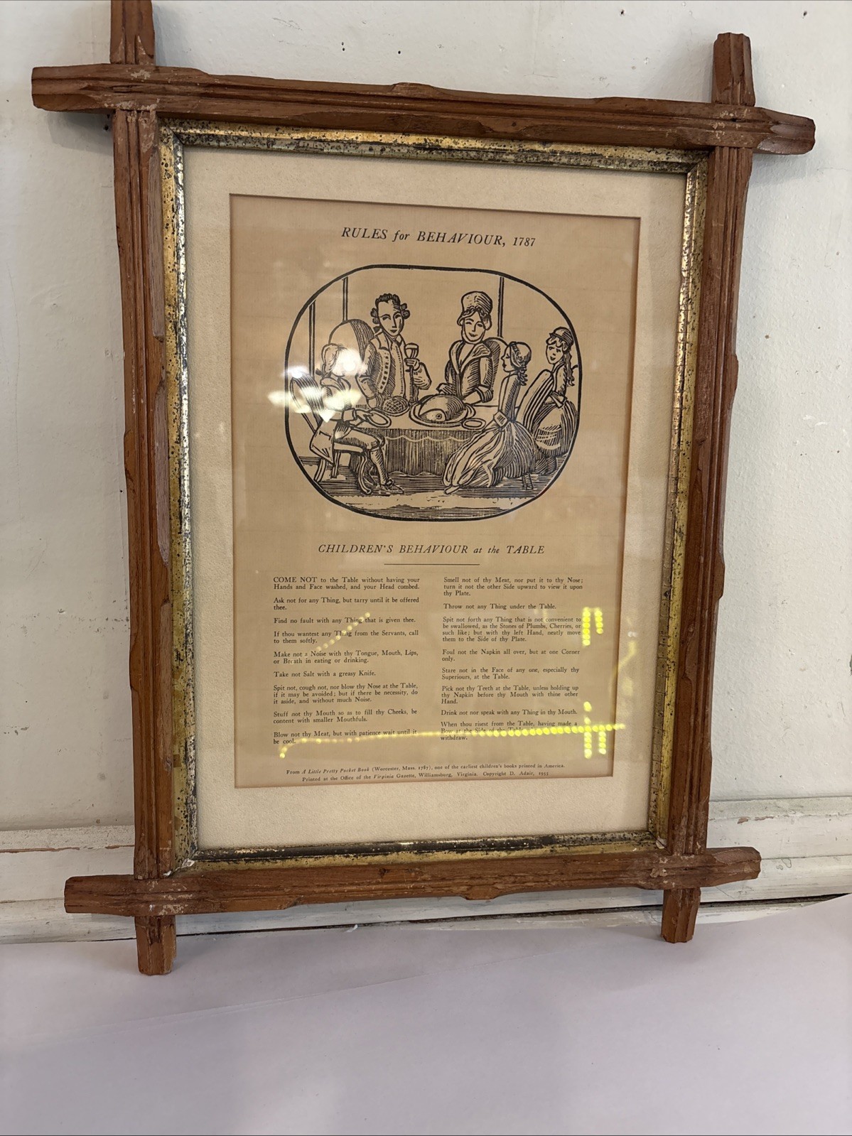 Rare Finds Antique “RULES for BEHAVIOUR, 1787
