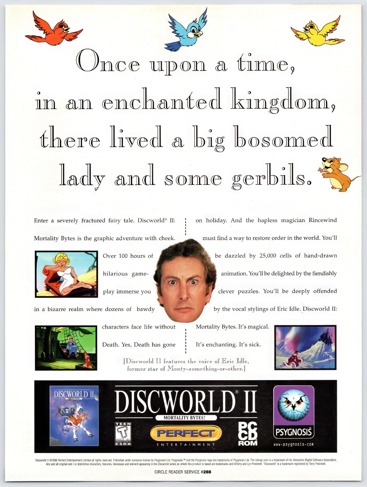 Print Ad 1997 Terry Pratchett's Discworld II PC Game Original Promo Poster Art