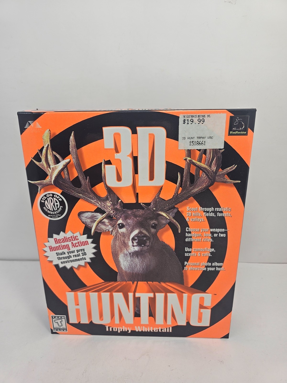 Vintage 3-D Hunting Trophy Whitetail CD-ROM Games Bucks Sport Windows 95 CIB