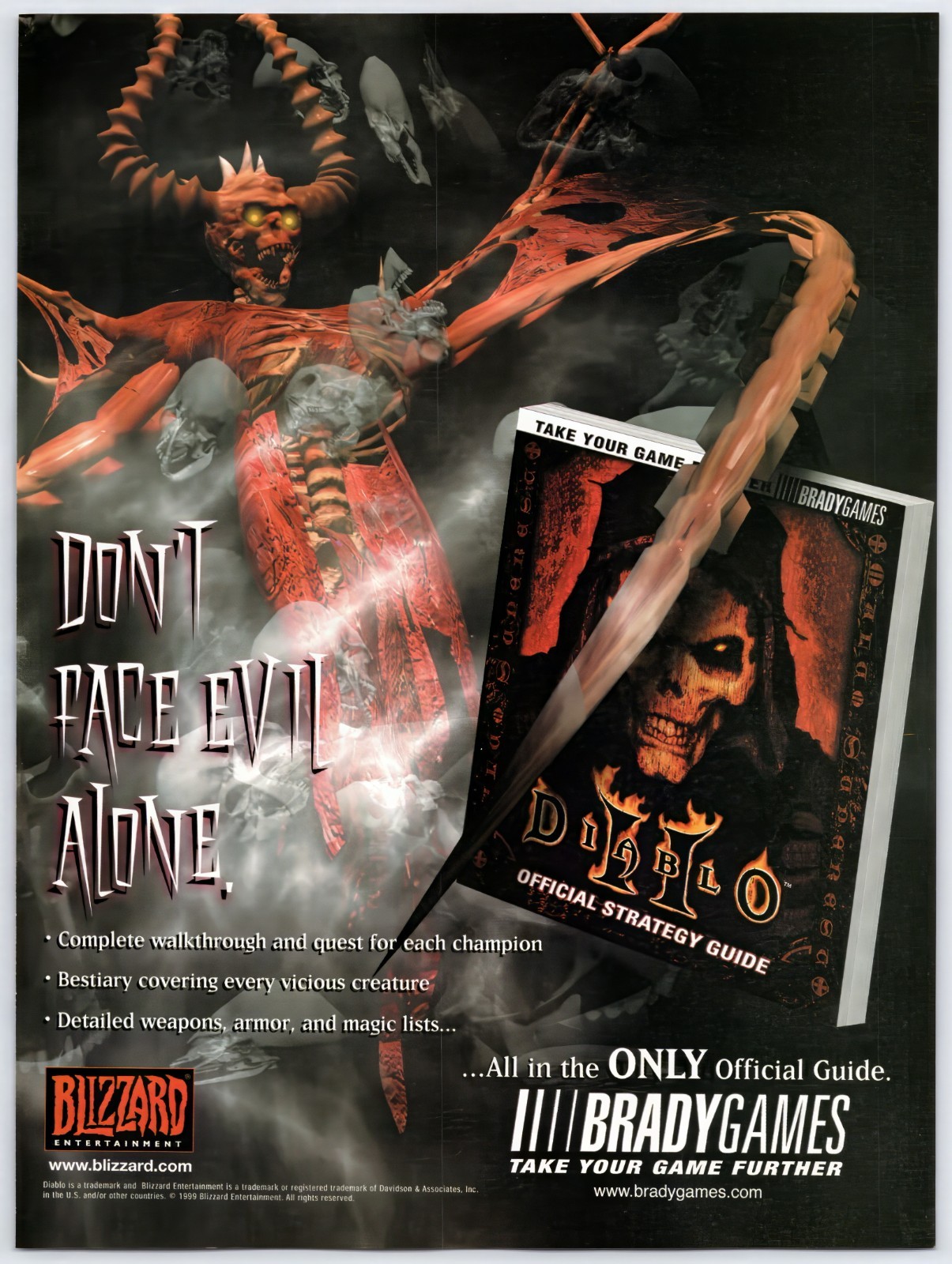 Vintage Print Ad 2000 Diablo II 2 PC Strategy Guide Original Promo Poster Art