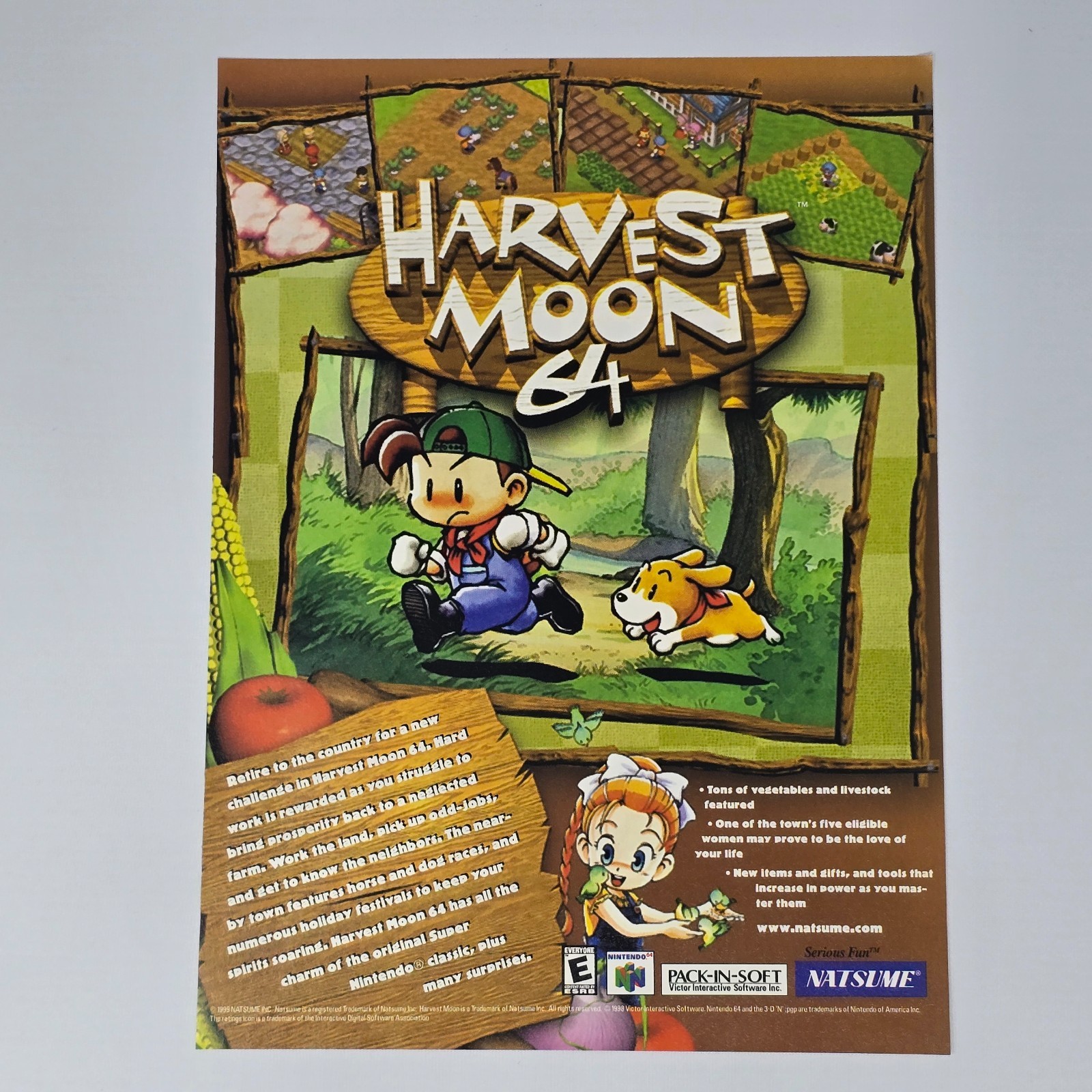 Harvest Moon 64 Nintendo 64 N64 Retire Print Ad/Poster Promo Art