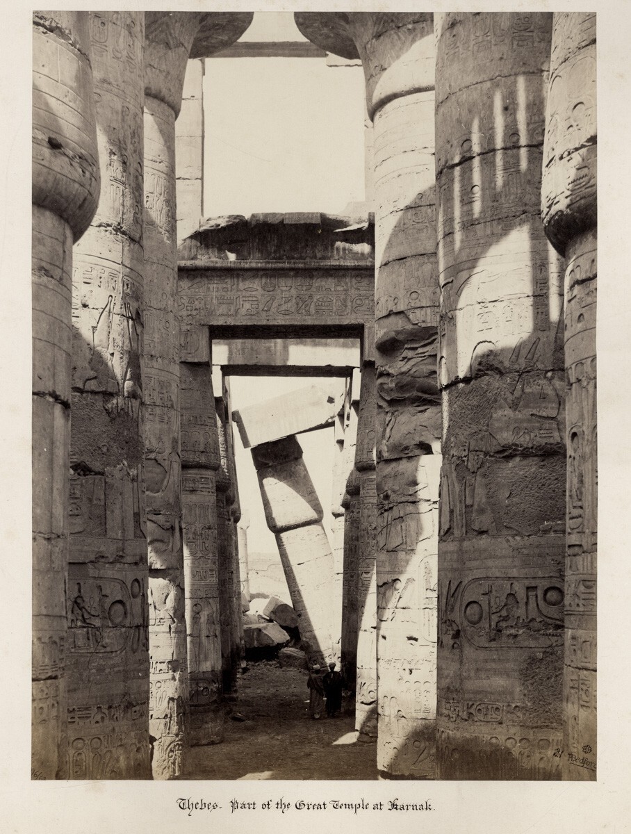 1860's PHOTO - EGYPT KARNAK BEDFORD - GHREAT TEMPLE