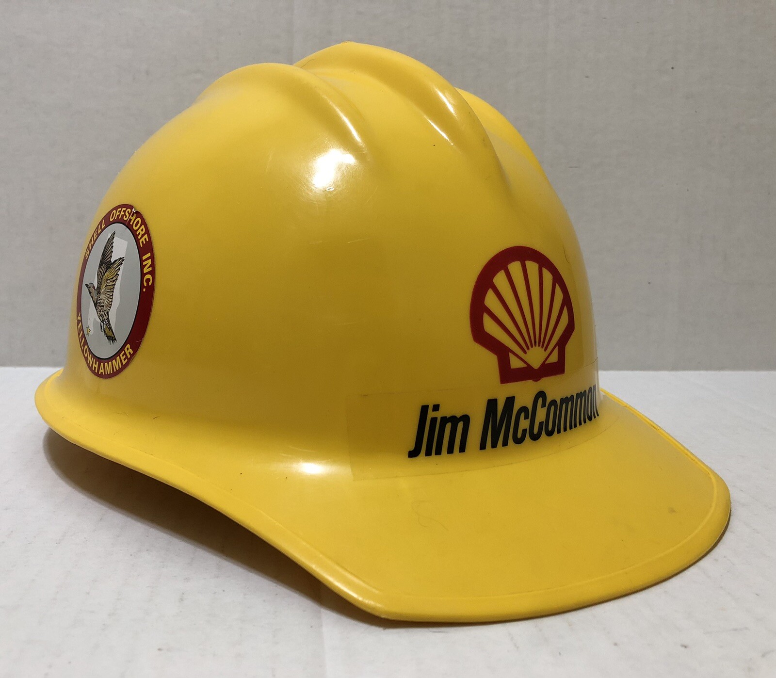 Vintage 1980s Hardhat - SHELL Offshore - YELLOWHAMMER - Mobile / Coden, Alabama