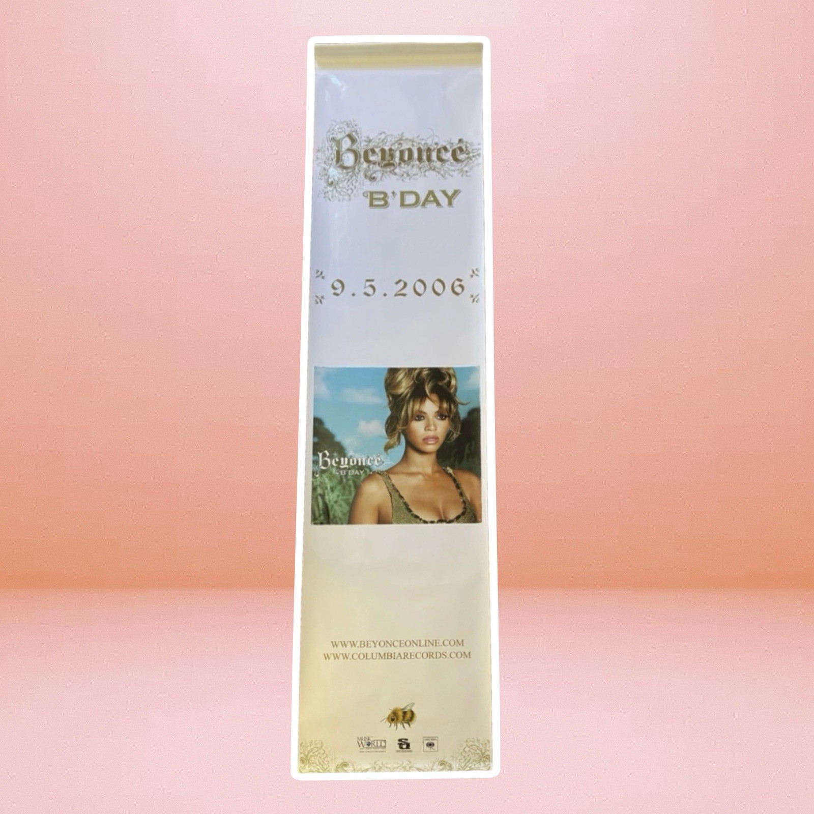 Beyoncé B’Day 2006 Sony Music Promo Banner Poster 24” x 8’7” Rare Store Display