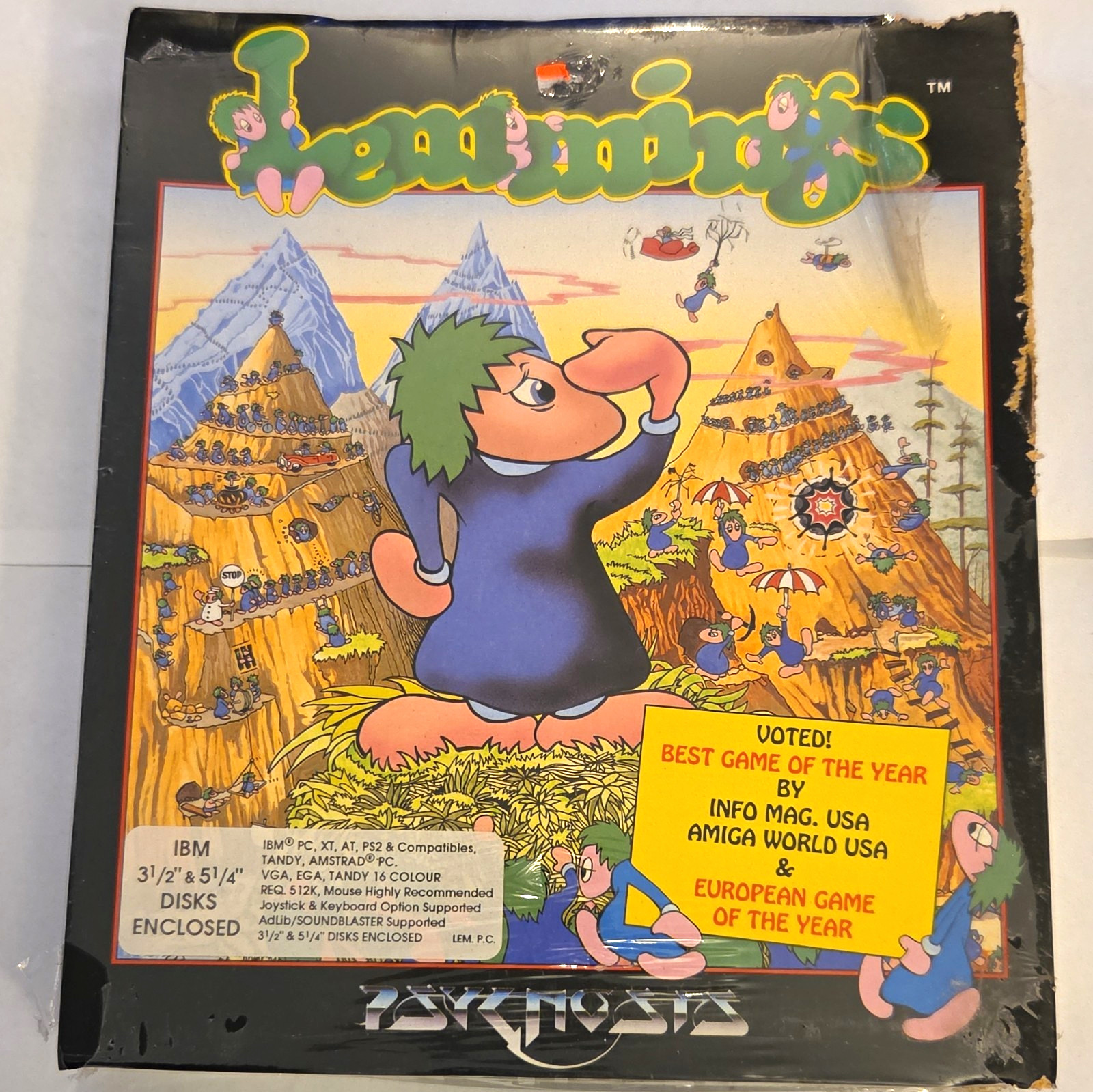 Lemmings 1991 Vintage IBM PC Big Box 3.5