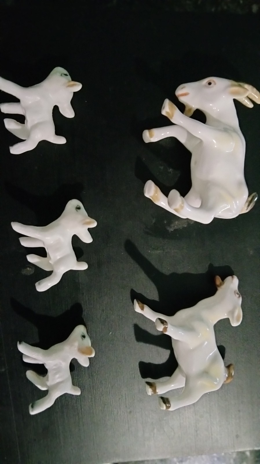 Vintage five Billy Goat Gruff Fable Miniature Figurines