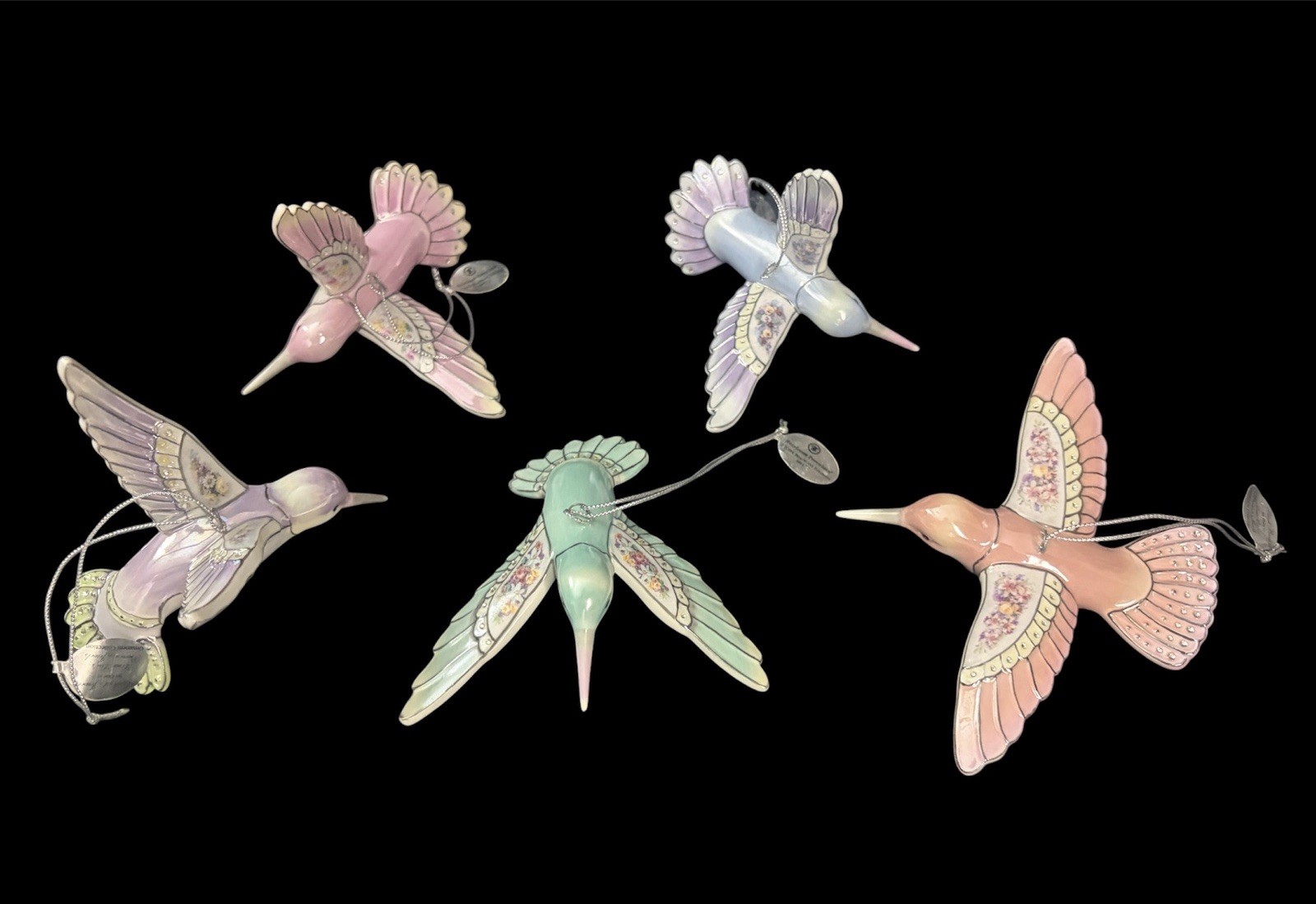 Lena Liu\'s 5 Hummingbird Precious Jewels Blooming Lily Bradford Edition - New