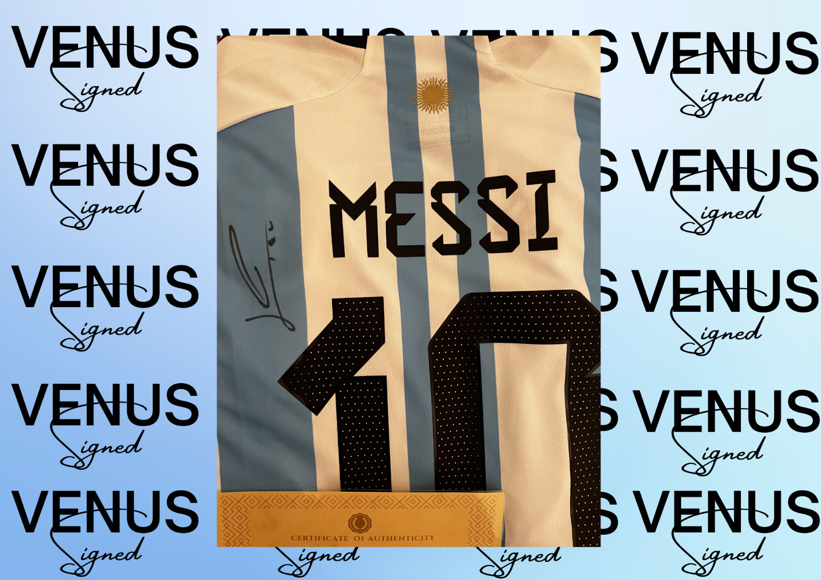 Lionel Messi HAND-SIGNED ARGENTINA SHIRT + COA included + PROOF PHOTO