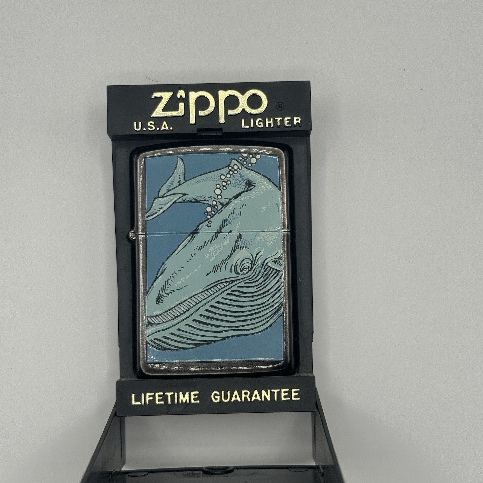 Rare Vintage Zippo Barrett Smythe Humpback Whale – HP Chrome – VIII (1992) MINT