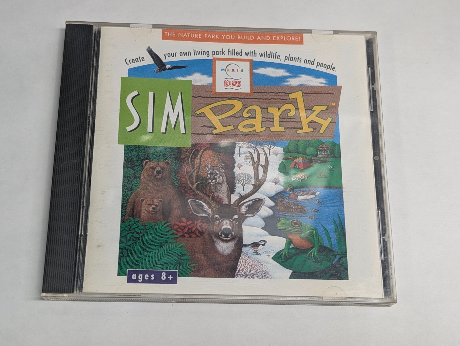 Sim Park Maxis Kids 1998 PC Game CD ROM Create park with wildlife and people