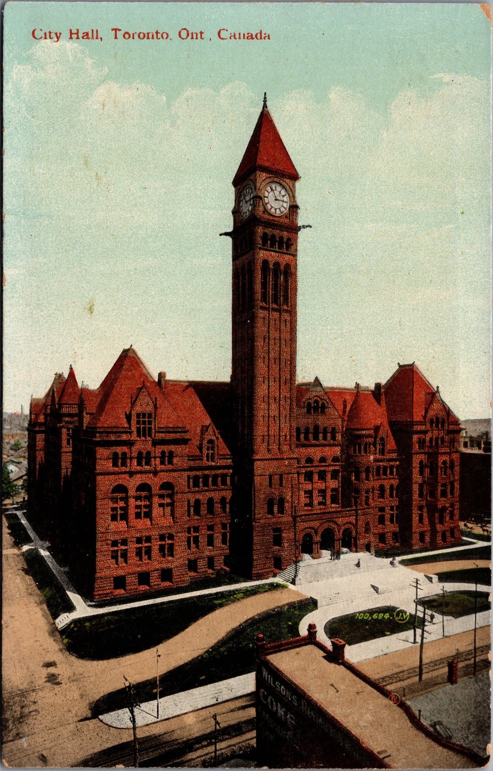 Vintage Toronto Old City Hall Postcard Canada Valentine & Sons Unposted