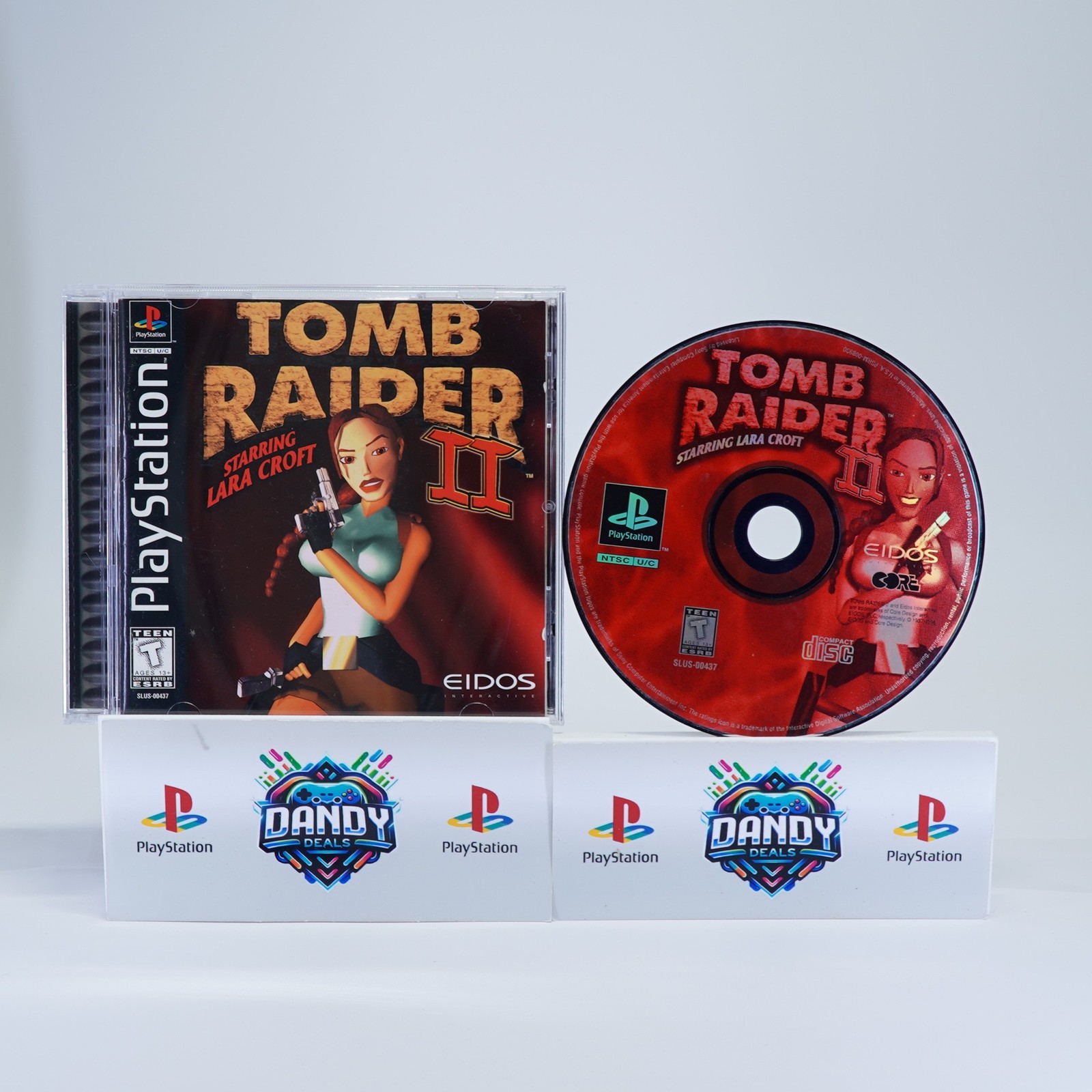 Tomb Raider 2 II PS1 Black Label - CIB W/ Manual - PlayStation