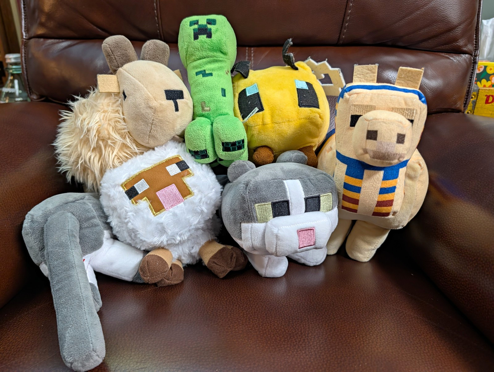 Mojang Studios Minecraft Plush Doll Lot of 5 Creeper Sheep Bee Llama Cat