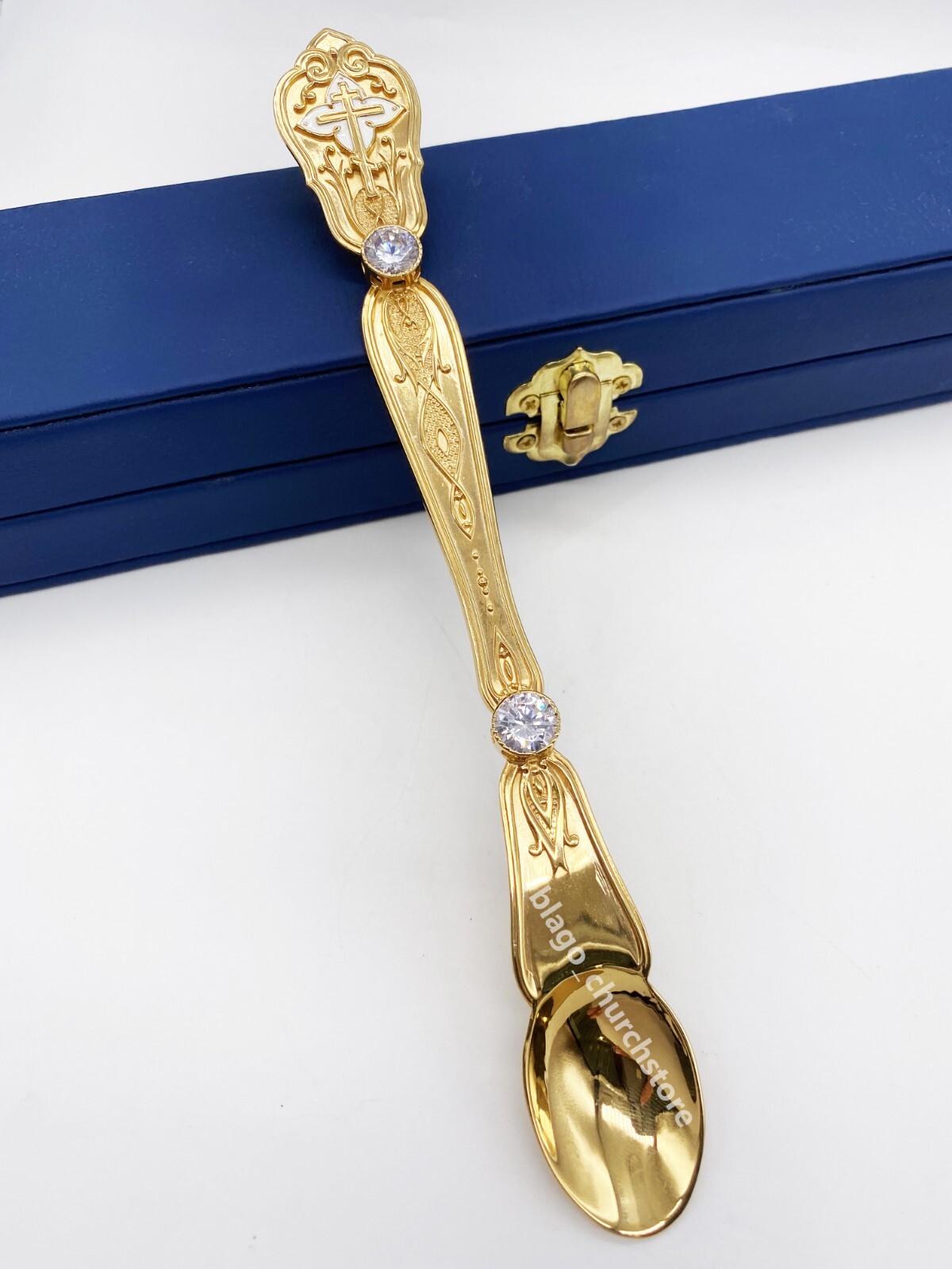 Orthodox Communion Gilded Spoon Sacred Utensil for Holy Communion
