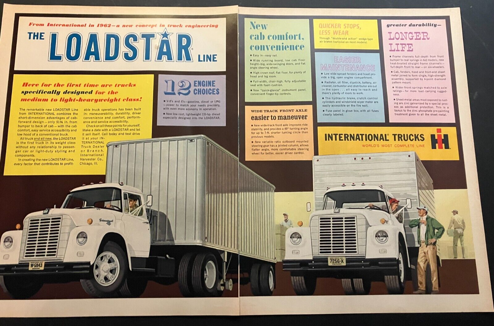 1962 International Trucks Loadstar Line - Vintage Original Print Ad Wall Art