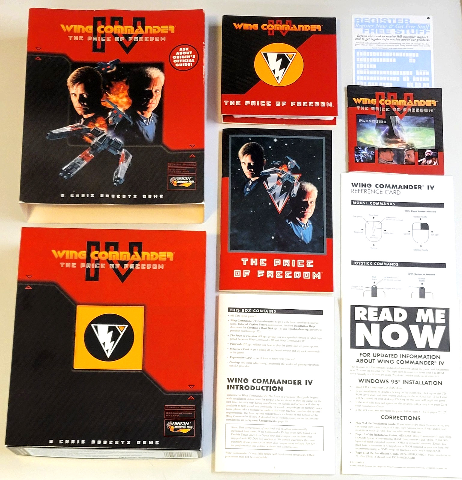 WING COMMANDER IV The Price of Freedom PC/DOS Vtg Big Box VIDEO GAME (w/Inserts)