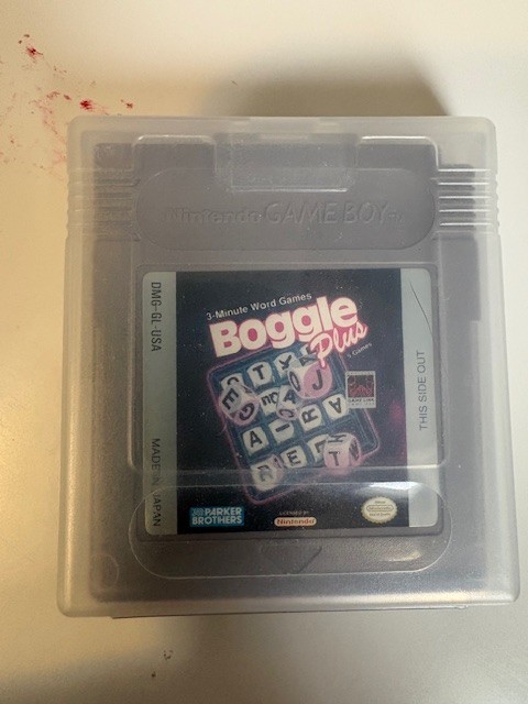 Boggle Plus Nintendo Game Boy Cartridge- tested- with clear case