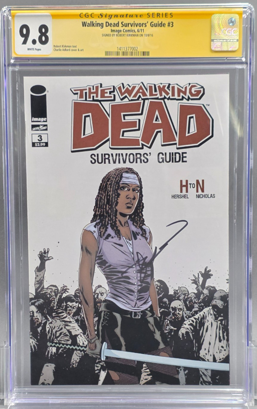 🧟 WALKING DEAD SURVIVORS GUIDE 3 CGC 9.8 SIGNED BY ROBERT KIRKMAN WHITE PAGES🔥
