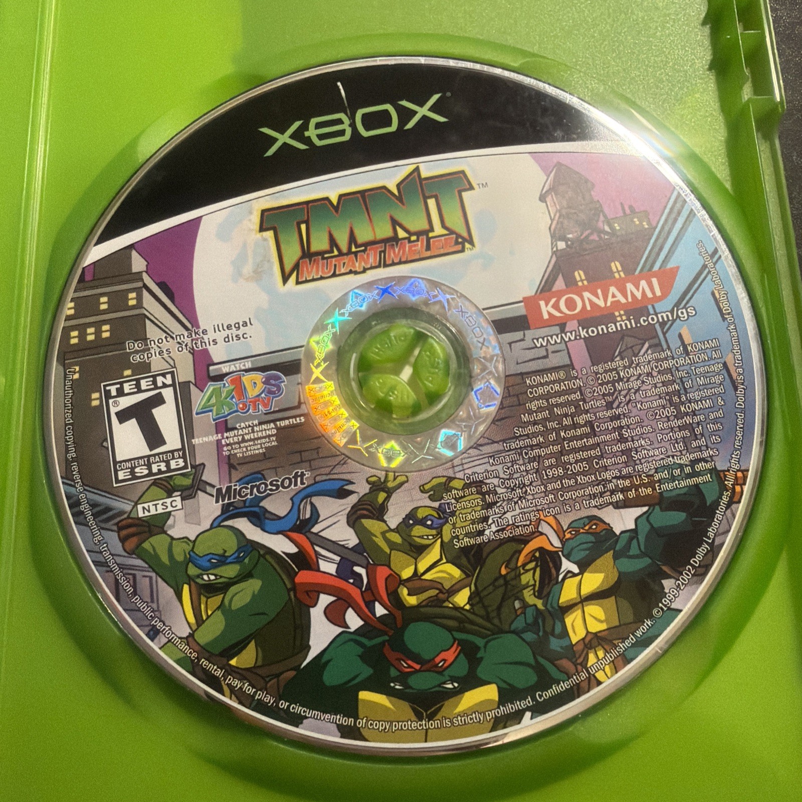 TMNT Mutant Melee (Microsoft Xbox, 2005), Disk Only, Works, Resurfaced