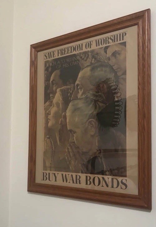 Framed Original 1943 Norman Rockwell War Bond Poster