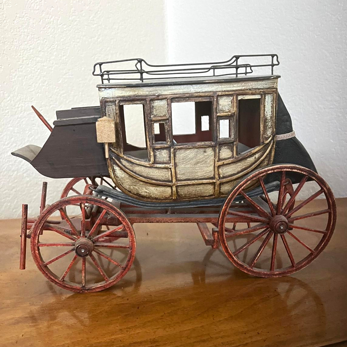 Vintage Handcrafted Stagecoach Wagon Figurine