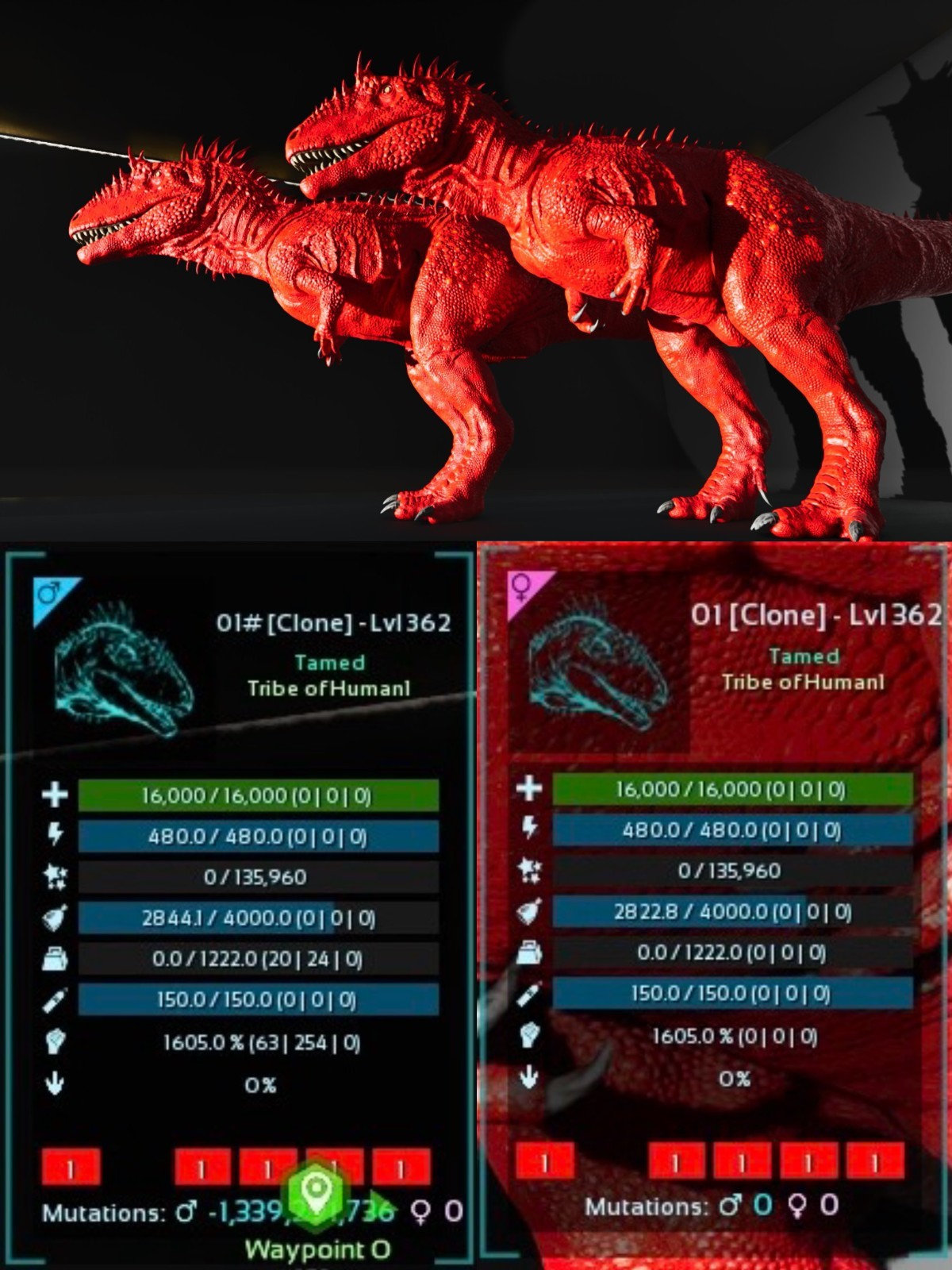 250 Color Carcharodontosaurus Pair ARK🦕 Survival Ascended ASA PVE PC/XBOX/PS