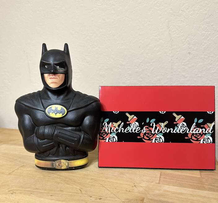 Vintage 1989 Batman Movie Piggy Bank  Michael Keaton DC Comics Has Plug