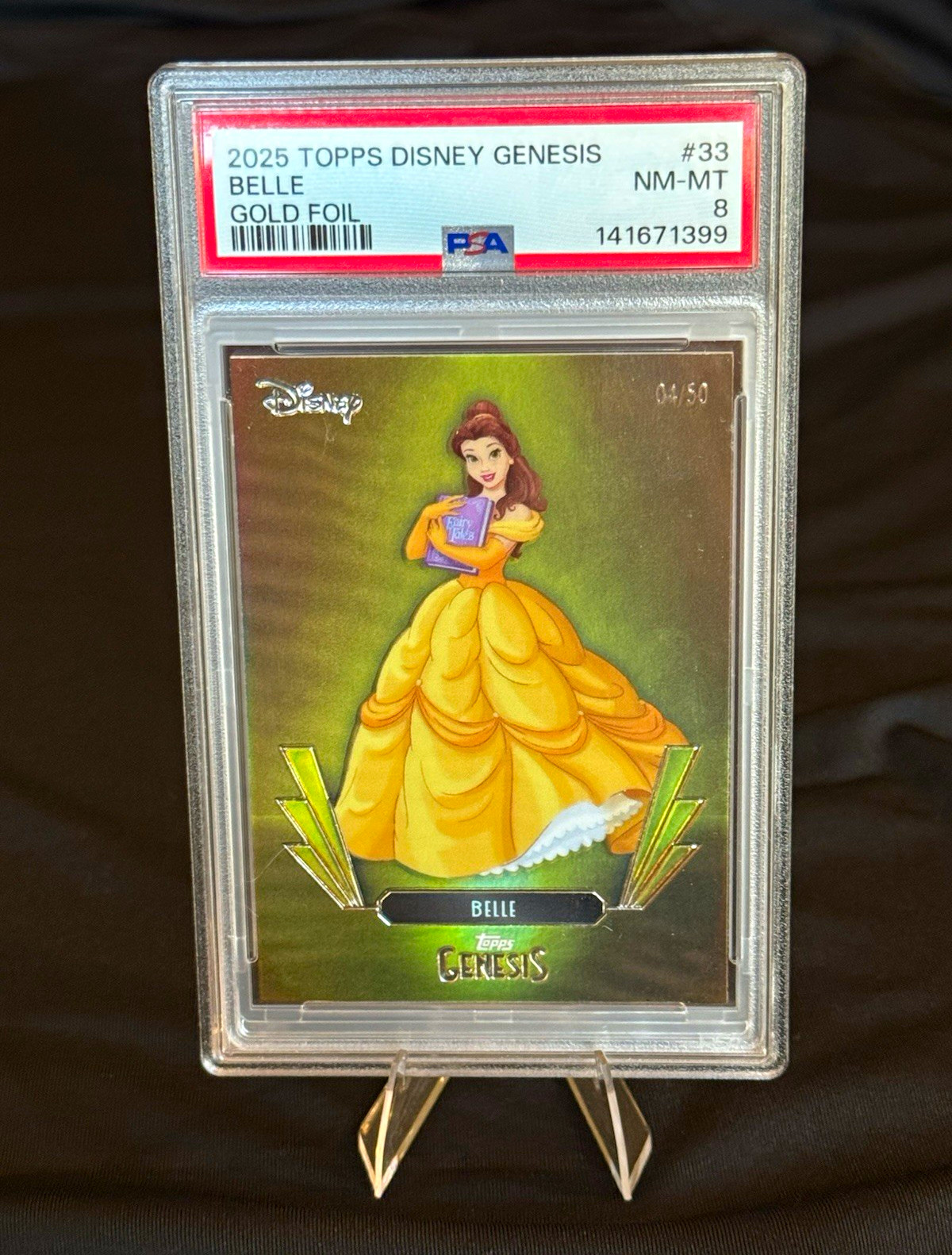 2025 Topps Genesis Disney BELLE #33 Gold Foil Numbered /50 PSA 8