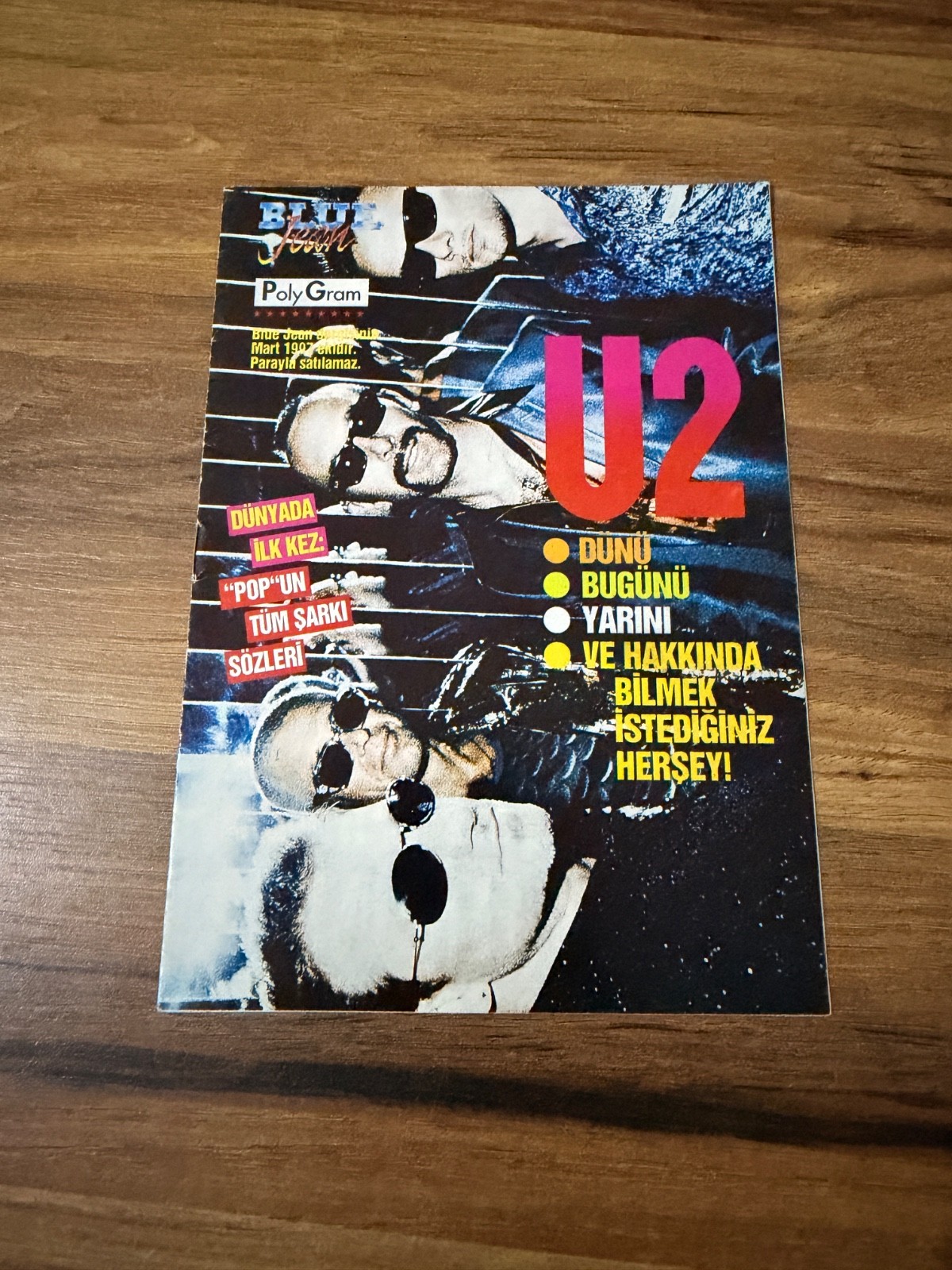 U2 Turkish Blue Jean Magazine PolyGram Special Rare Vintage Bono Edge Collectibl