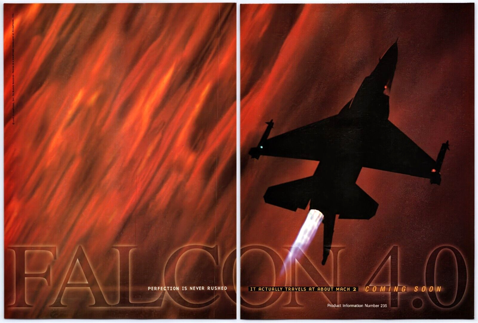 Vintage Print Ad 1998 Falcon 4.0 PC Flight Simulation Original Promo Poster Art