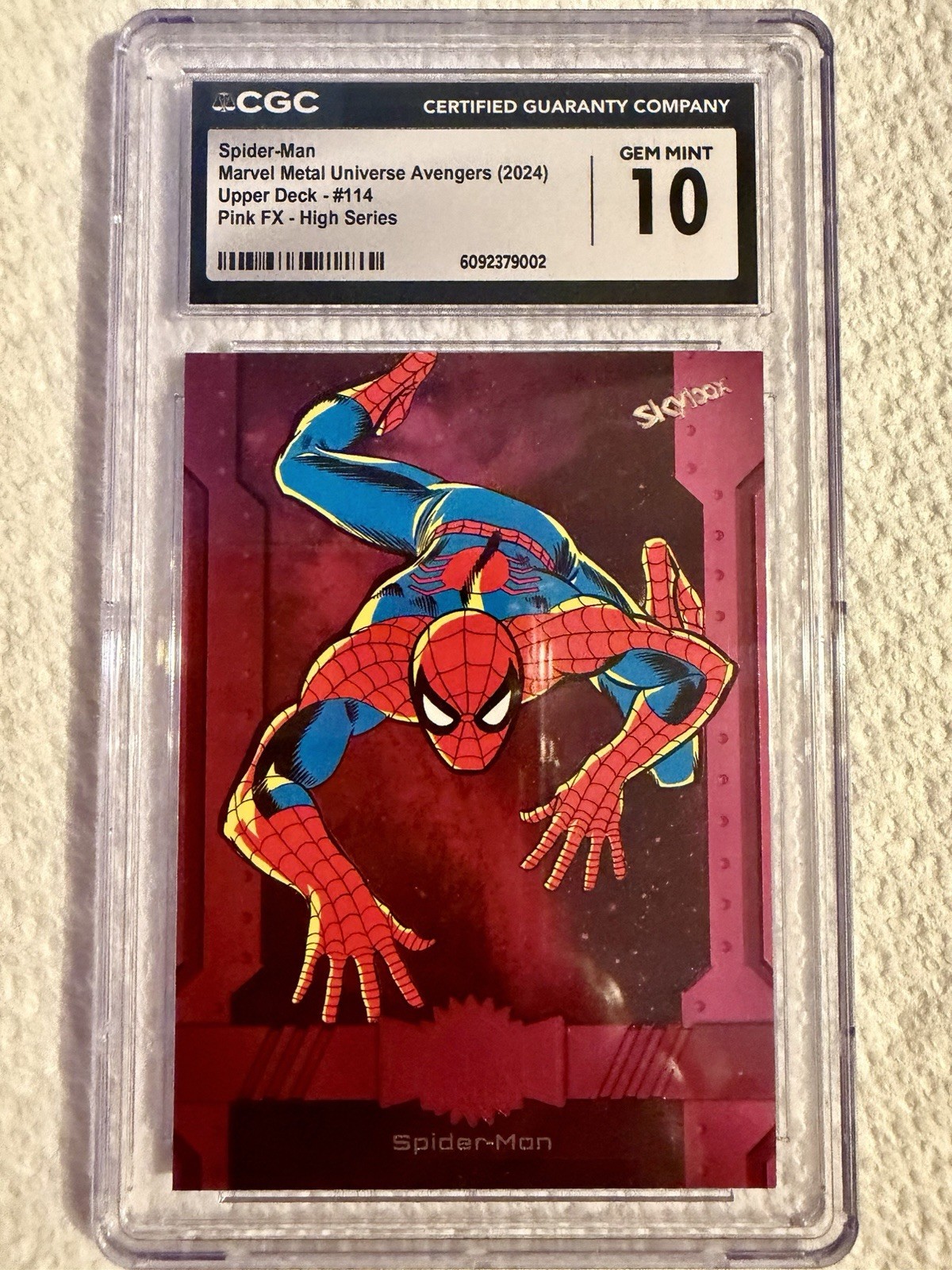 Spider-Man - 2024 Skybox Marvel Metal Universe Avengers #114 Pink /75
