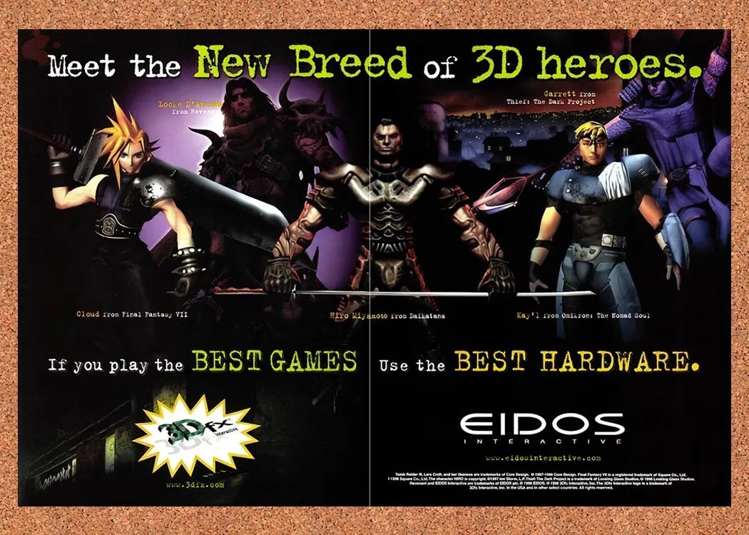 Eidos PC 3DFX Original 1999 Meet The New Breed Foldout Poster 10.5