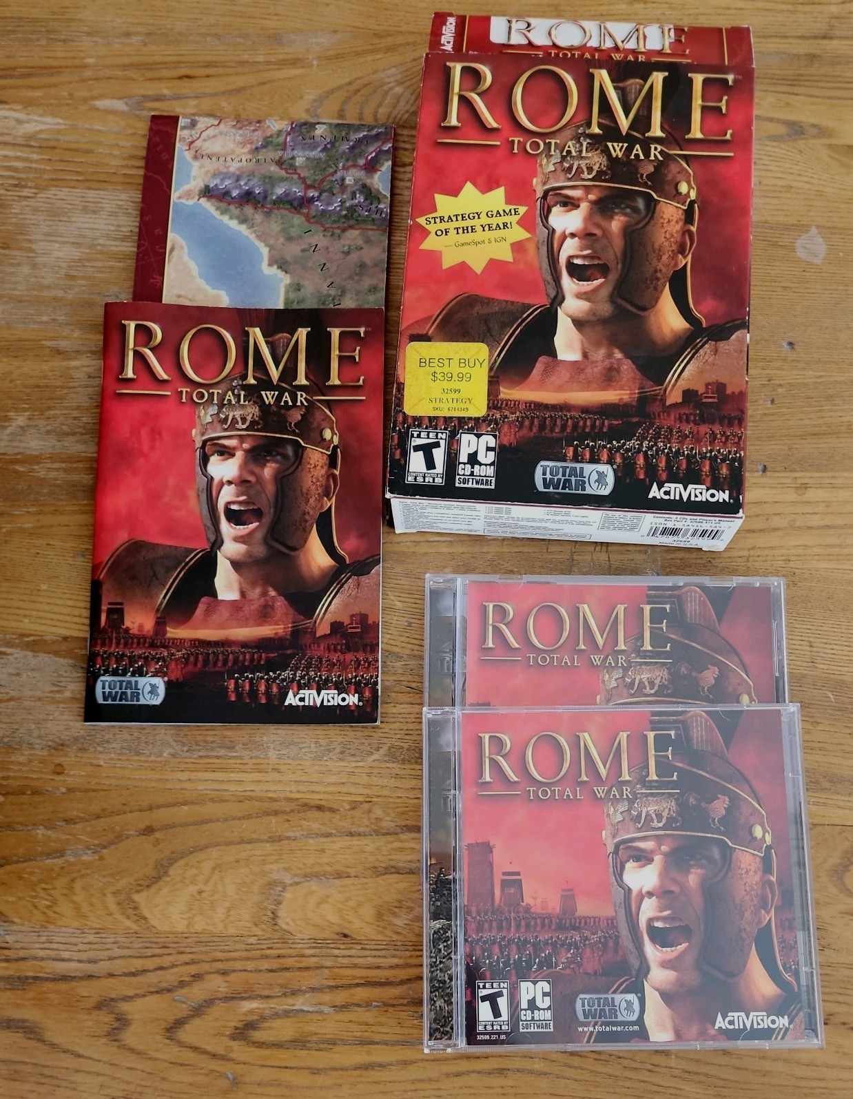 Total War: Rome PC Game CD-ROM, 2004, 3-Disc Set Complete w/ Manual, CIB Nice