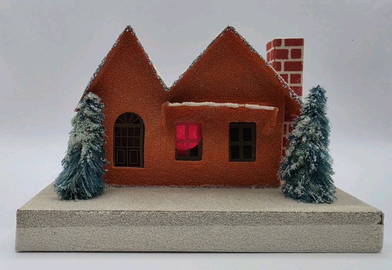 Vtg 1950s Putz Cardboard Christmas House 4.5\