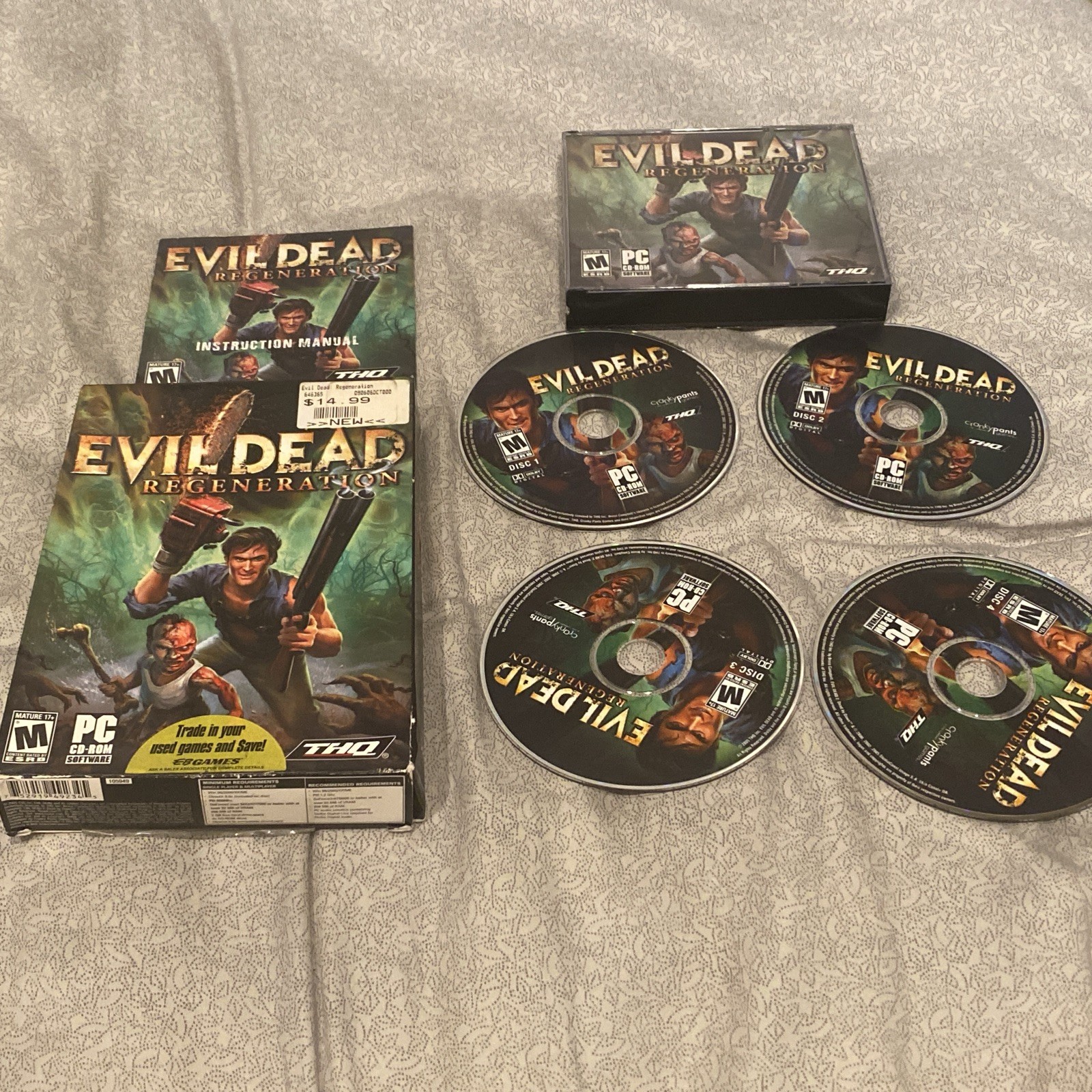 Evil Dead Regeneration Complete w Manual 4 Discs Complete CIB PC Small Box 2005