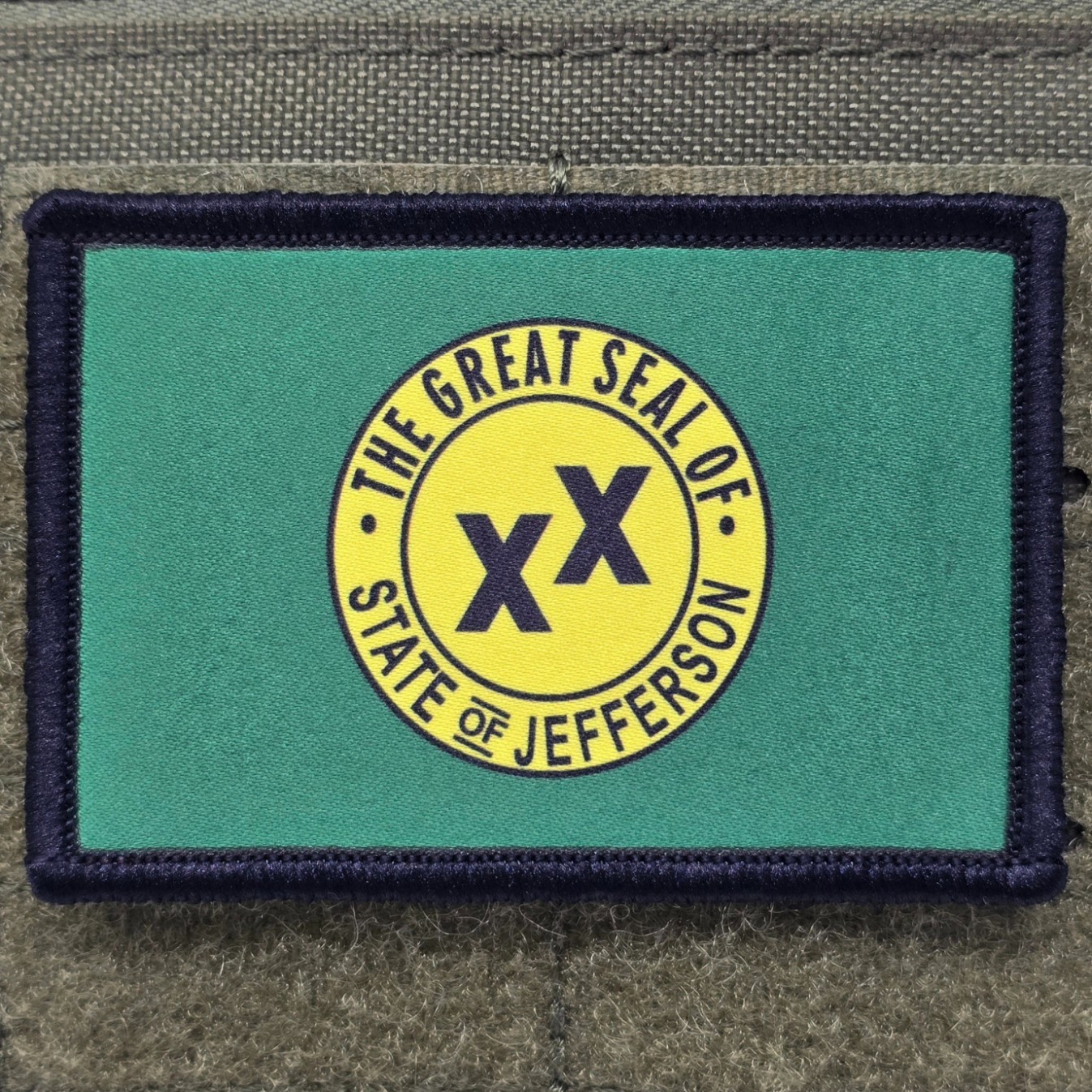 State Of Jefferson Patch Moral Tactical Green USA Flag Hook & Loop 3x2