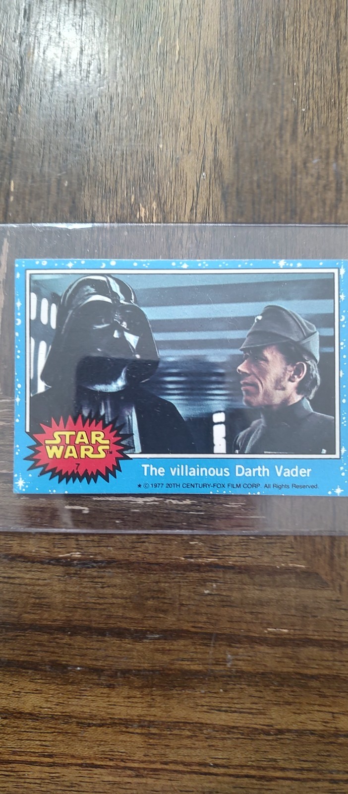 1977 Topps Star Wars #7 The Villainous Darth Vader nice EXMT (wax stain on back)