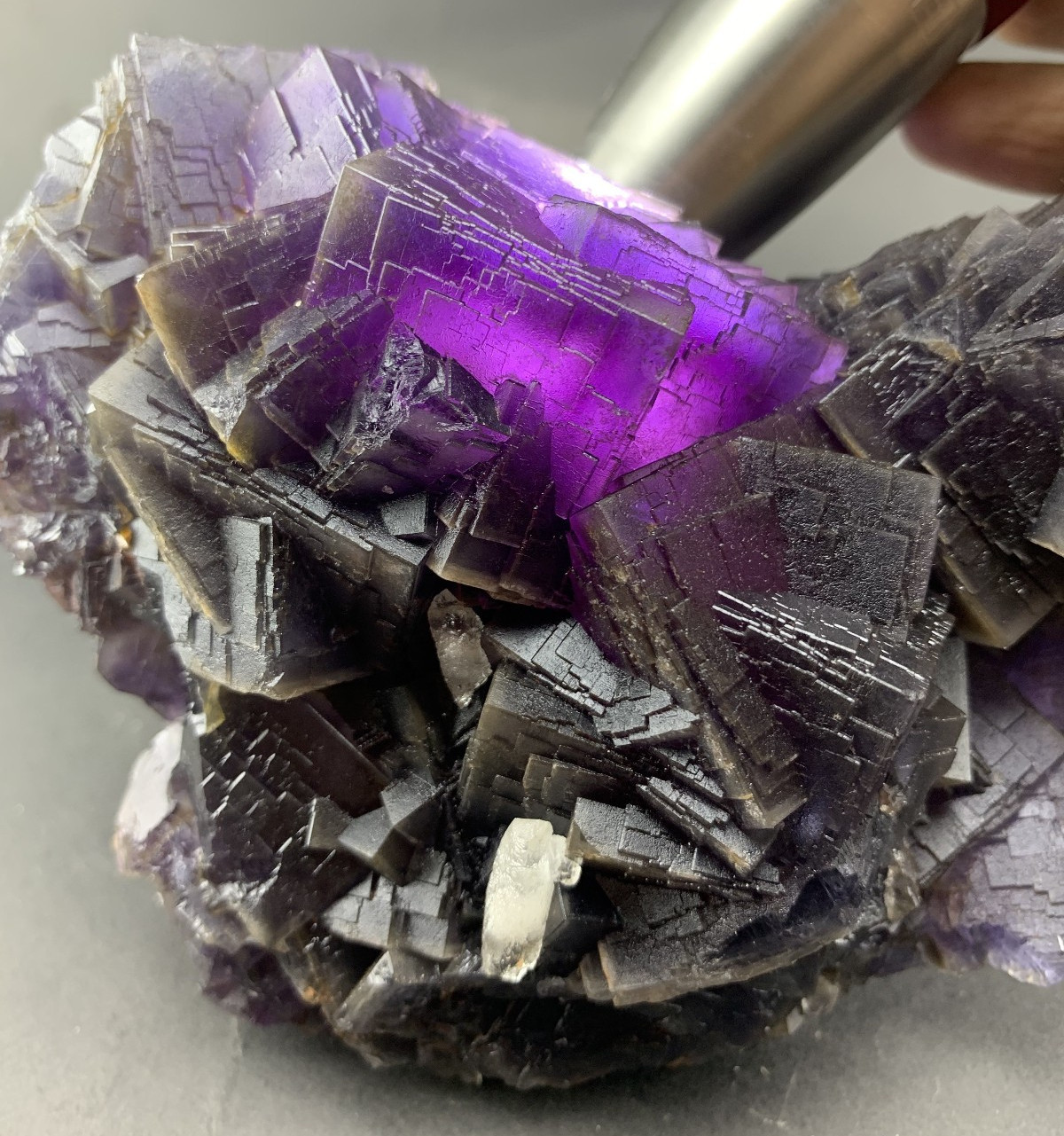 3lb Natural A+++ UV Reactive Cubic Color Zoned Fluorite crystal mineral specimen