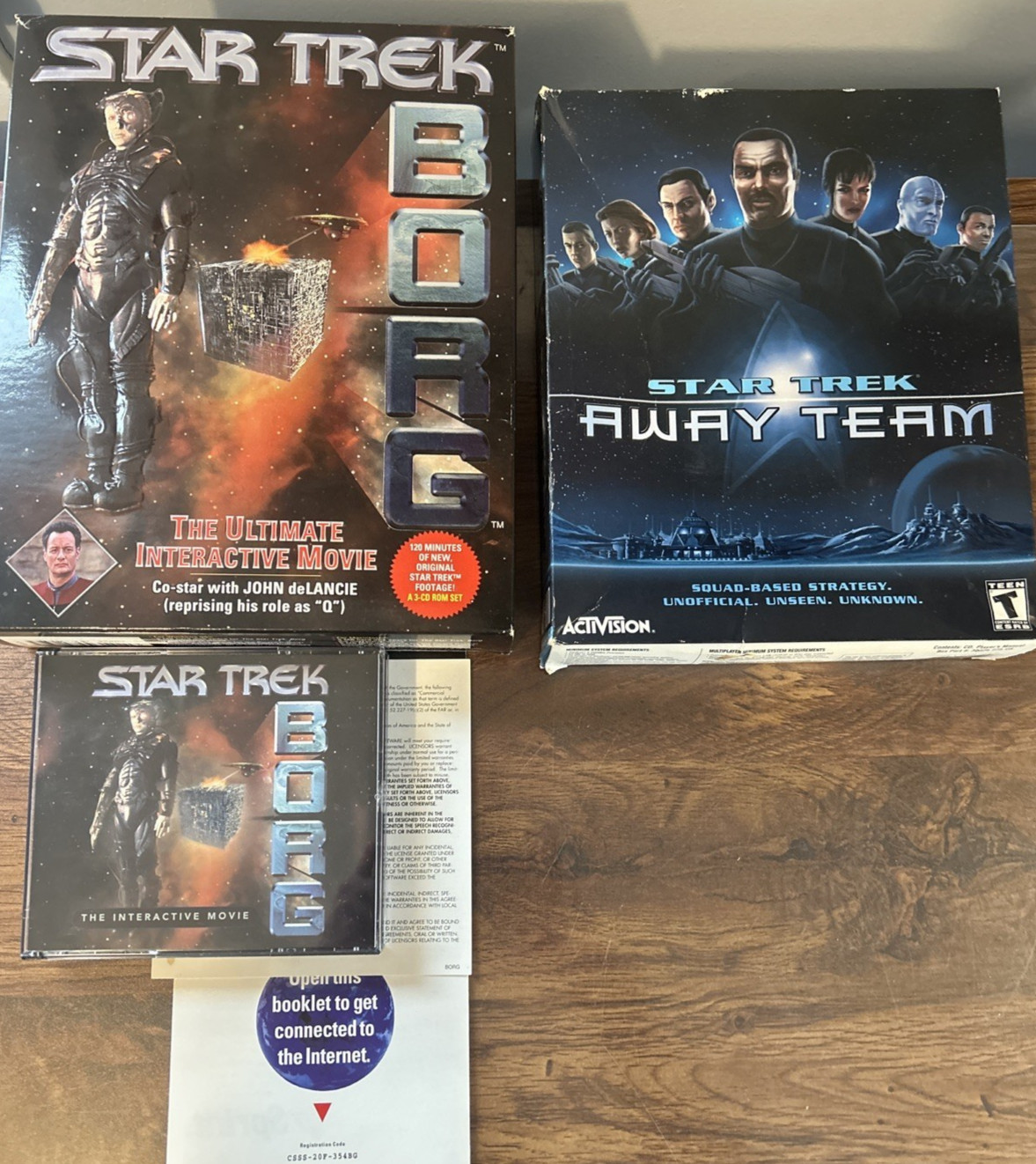 Star Trek PC Computer Video Game Lot of 2 Games / Borg & Away Team IBM PC