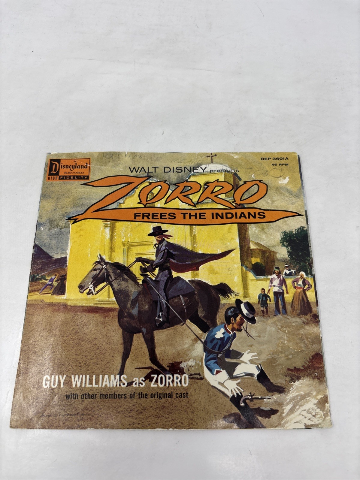 Walt Disney: Presenting Senor Zorro / Frees The Indians Disneyland Record 45 VG