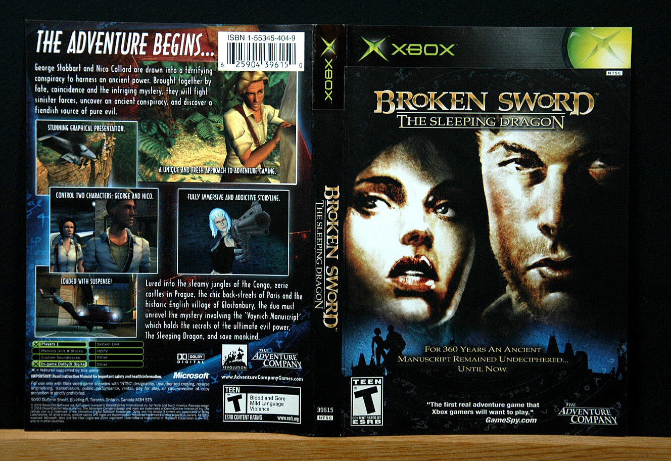 BROKEN ARROE THE SLEEPING DRAGON  Cover Only(Microsoft XBOX) NO GAME  Authentic
