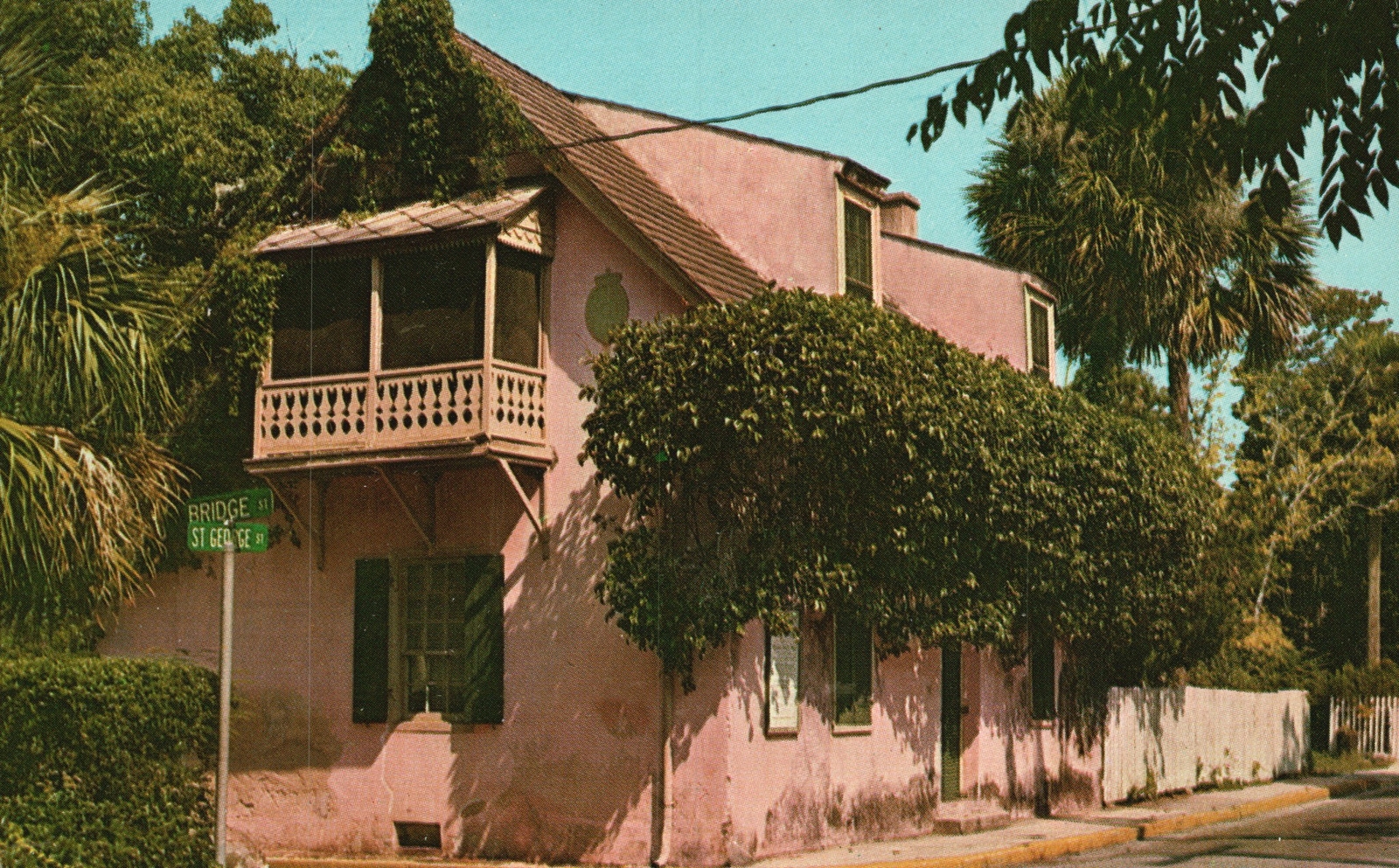 St. Augustine Florida FL, Prince Achille Murat House Naples, Vintage Postcard