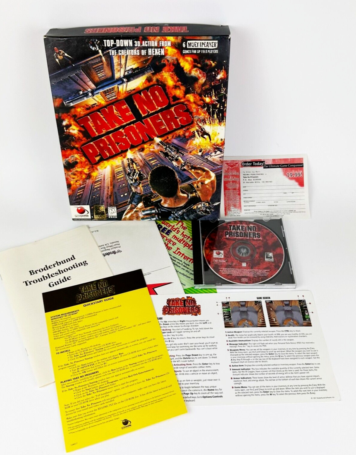 Take No Prisoners (PC CD) RED ORB Manual US Retail Store Big Boxed Edition