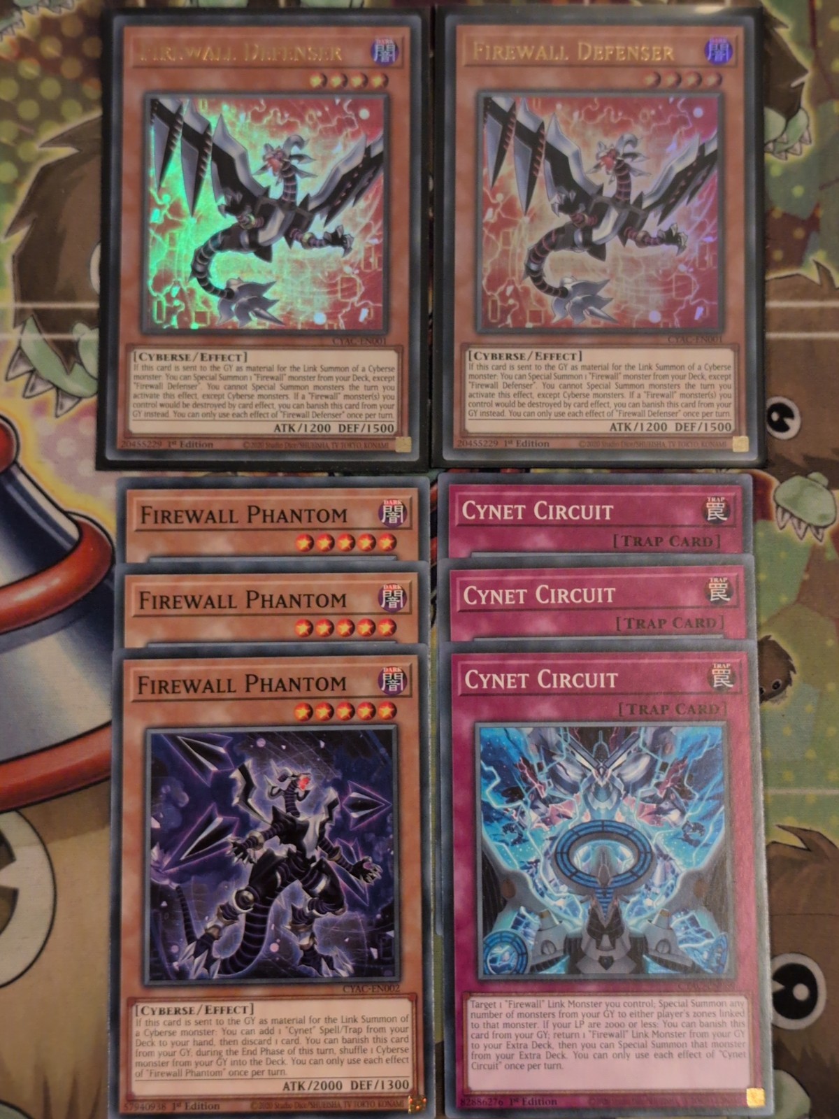 2 x Firewall Defenser 1st Edition CYAC-EN001 Ultra + Phantom/Cynet Sets YuGiOh  